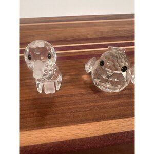 VTG Swarovski Crystal mini Bird Figurine  and the mini Duck Figurine